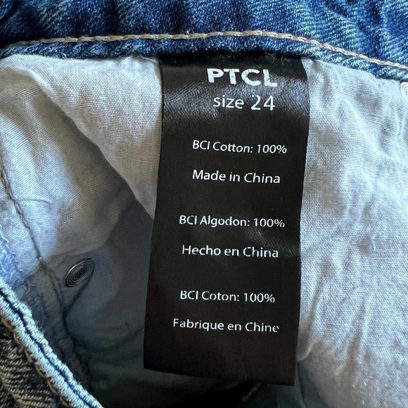 Ptcl Vintage High Waist Distressed Cut Off Cotton Denim Jean Shorts 24 - Picture 4 of 4